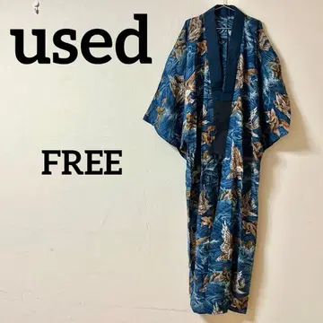 일본풍 패턴 매 파도 무늬 겉옷 롱 기장 재팬 빈티지