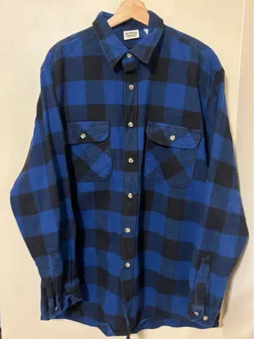 [ 인기 ] 90s FIVE BROTHER 플란넬 셔츠 파랑 x 블랙