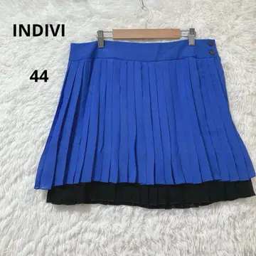 [ 택 포함 ] INDIVI 인디비 플리츠 스커트 블루 빅 사이즈