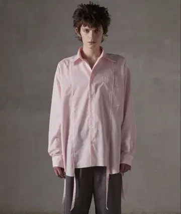 grancy 핑크 긴팔 셔츠 도킹