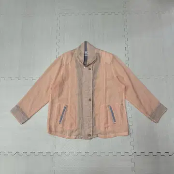 살몬 핑크 긴팔 셔츠 안감 스트라이프 지퍼 포함 여성용