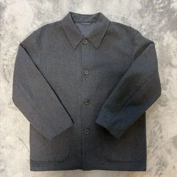 UNIQLO U 울 블렌드 셔츠 자켓 M 사이즈 다크 그레이