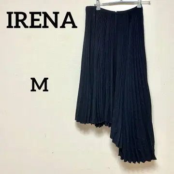 IRENA 이레나 플리츠 스커트 블랙 비대칭 일본제