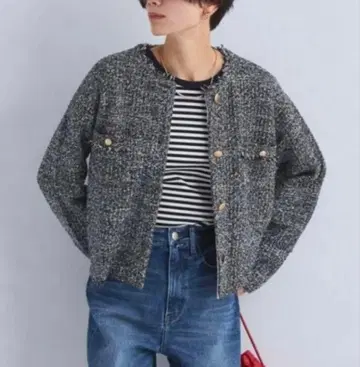 그린 라벨 릴랙싱 트위드 니트 자켓 가디건