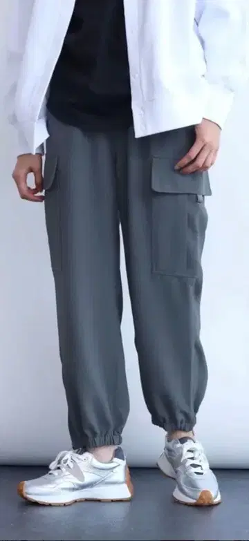 미사용 새상품 LASUD (라슈드) 카고 팬츠 차콜 그레이 야마다야