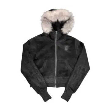 no E mosen 퍼 후드 블루종 후드티 y2k