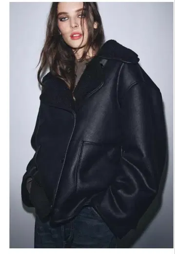 ZARA 더블 페이스 자켓 28 무스탕