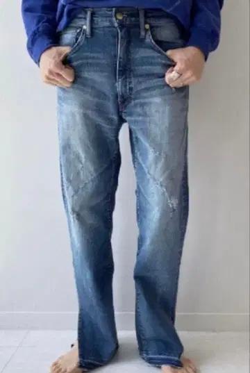 SURT x Big john 데미지 가공 사이드 슬릿 이지 데님