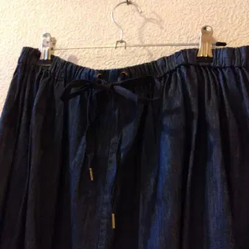 비어즐리 다크 데님 가우초 팬츠 허리밴딩