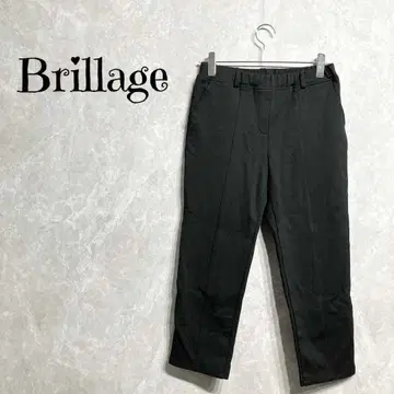 a0001 [Brillage] 스트레이트 팬츠 블랙 M 속기모 여성용