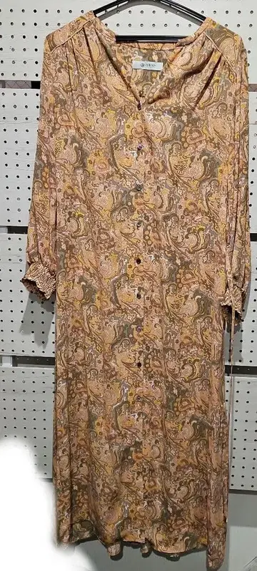 nano universe 페이즐리 무늬 9부 소매 셔츠 원피스