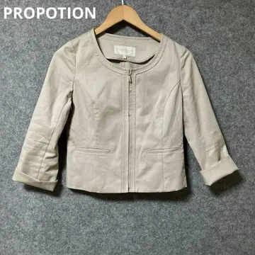 PROPOTION 베이지 노카라 자켓 집업