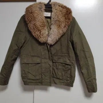 카키색 퍼 옷깃 밀리터리 자켓 여성용 M