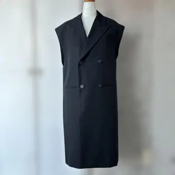 블랙 더블 브레스트 슬리브리스 베스트