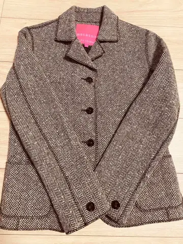 모카신 준코 시마다 헤링본 자켓