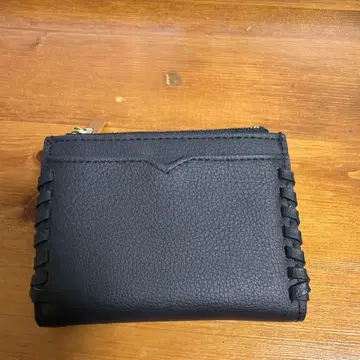 lovst tokyo 블랙 가죽 코인 케이스 뜨개질 디자인