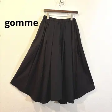 고무 블랙 이소재 큐롯 팬츠