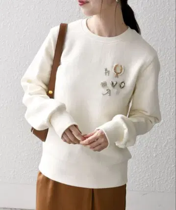 SHIPS any 속기모 비쥬 크루넥 컴팩트 풀오버