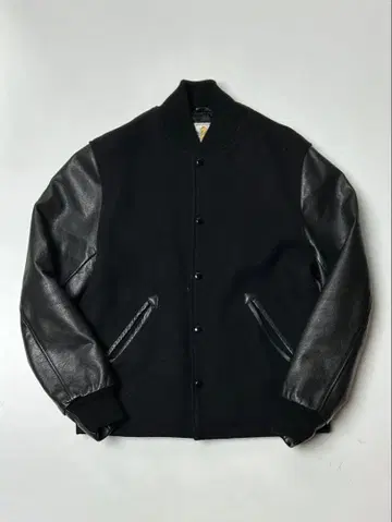 GOLDEN BEAR GB sport 울 가죽 바시티 자켓 블랙 S