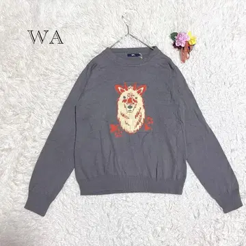 티티카카 WA 니트 스웨터 애니멀 무늬 그레이 개성파 미사용 택 포함