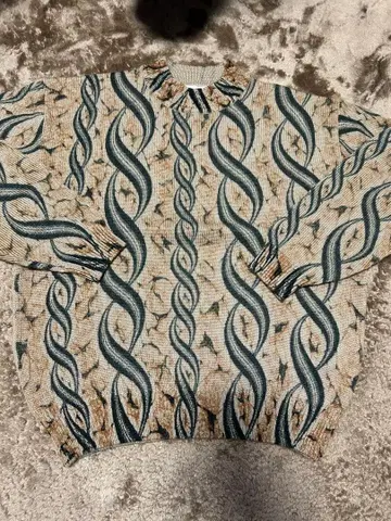 [명작 디자인] GRASS MEN'S 총 패턴 디자인 니트 90s 빈티지