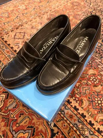 HARUTA 블랙 가죽 로퍼 일본제