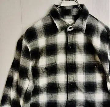 TRUE CRAFT 긴팔 셔츠 플란넬 셔츠 옴브레 체크 남성용 M