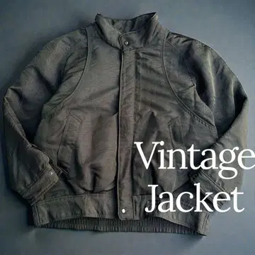 90s 빈티지 충전솜 퀼팅 블루종 짧은 기장 L 다크 브라운 와이드 소매