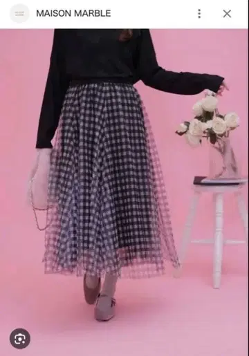 MAISON MARBLE 깅엄 샤샤 스커트
