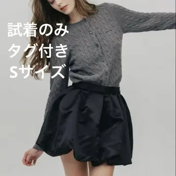 택 포함 THE TOE Venice Balloon Skirt 블랙 S