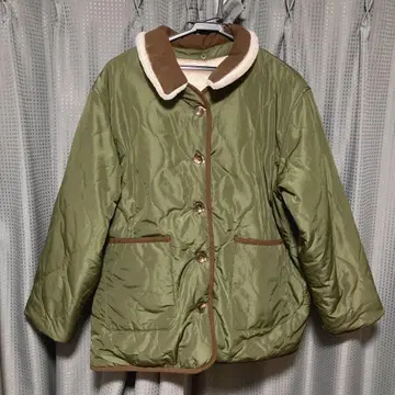 퀼팅 자켓 카키 코트 다운