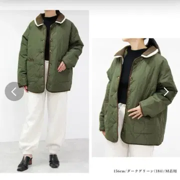 퀼팅 자켓 카키 코트 다운