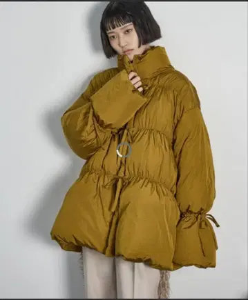 리본 악센트 볼륨 퍼프 자켓