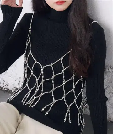 비즈 뷔스티에 실버