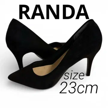 [컨디션 최상] [RANDA] 블랙 스웨이드 스틸레토 하이힐 23cm