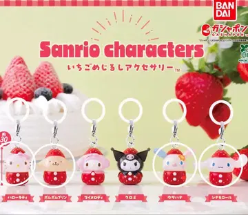 산리오 캐릭터즈 딸기 메지루시 액세서리 4종