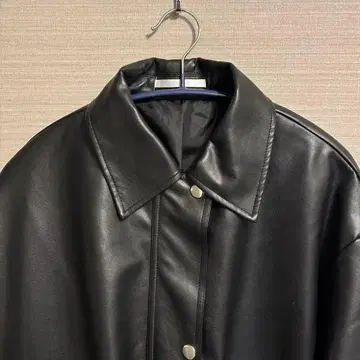 블랙 가죽 자켓 오버 사이즈