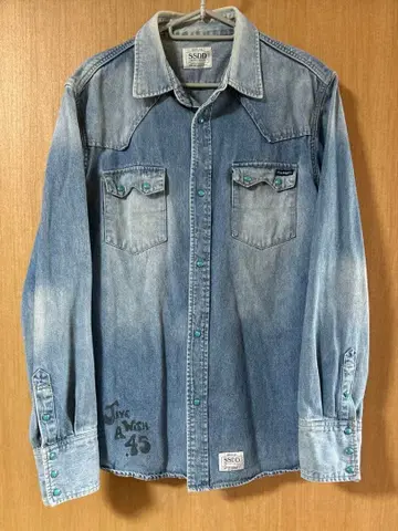 FUCT SSDD 빈티지 가공 데님 웨스턴 셔츠