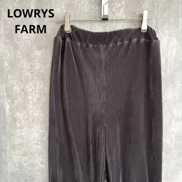 LOWRYS FARM 샤이니 플리츠 팬츠 허리밴딩 신축성 심플