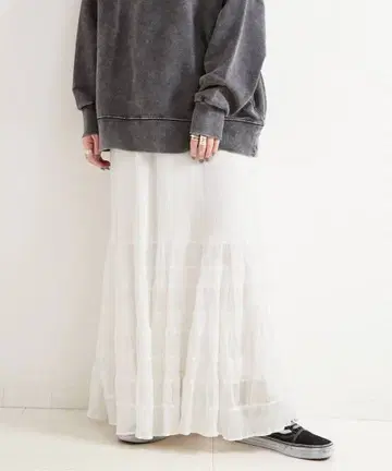 [택 포함 새상품] B.C STOCK 메쉬 하기 캉캉 스커트 화이트