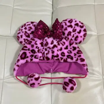 디즈니 레오파드 무늬 팬캡 핑크