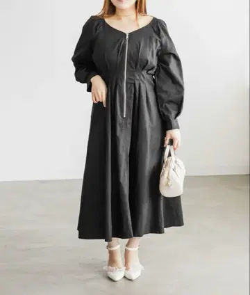 오리지널 프론트 지퍼 허리 턱 원피스