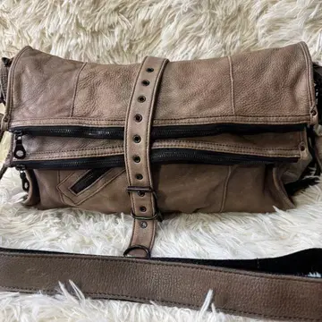 ZER 천연 가죽 숄더백 3층식