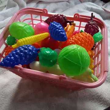 채소 & 과일 핑크 바스켓 포함 소꿉놀이 세트