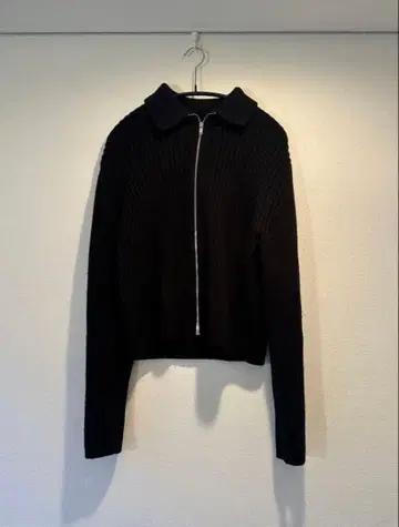 COS 블랙 집업 니트 L