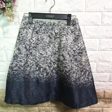 반짝이는 스팽글 플레어 스커트 네이비/화이트