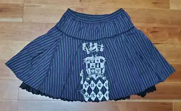 [레어] PUTUMAYO 보라색&블랙 고딕 스트라이프 스커트