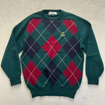 새상품급 Lyle & Scott 아가일 스웨터 울 스코틀랜드제 L