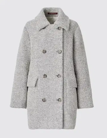 콩트와르 데코토니에 울 트위드 미들 코트 (M)