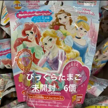 빗쿠라타마고 디즈니 프린세스 바스락 캡슐 머리끈 6개